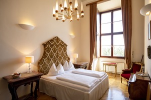 Schlafzimmer im Benedikt Appartement / Robert Herbst