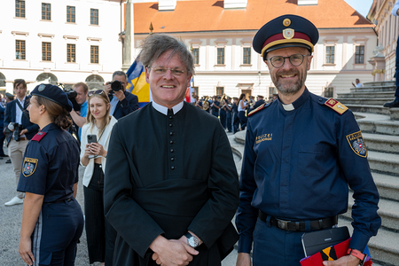 Prior Pirmin vom Stift Göttweig und Polizeiseelsorger Lars Müller-Marienburg / Stift Göttweig, Pater Pius Nemes Prior Pirmin vom Stift Göttweig und Polizeiseelsorger Lars Müller-Marienburg